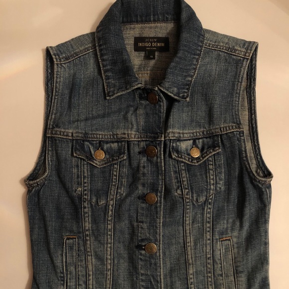 J Crew Denim Vest dark wash - Picture 2 of 3